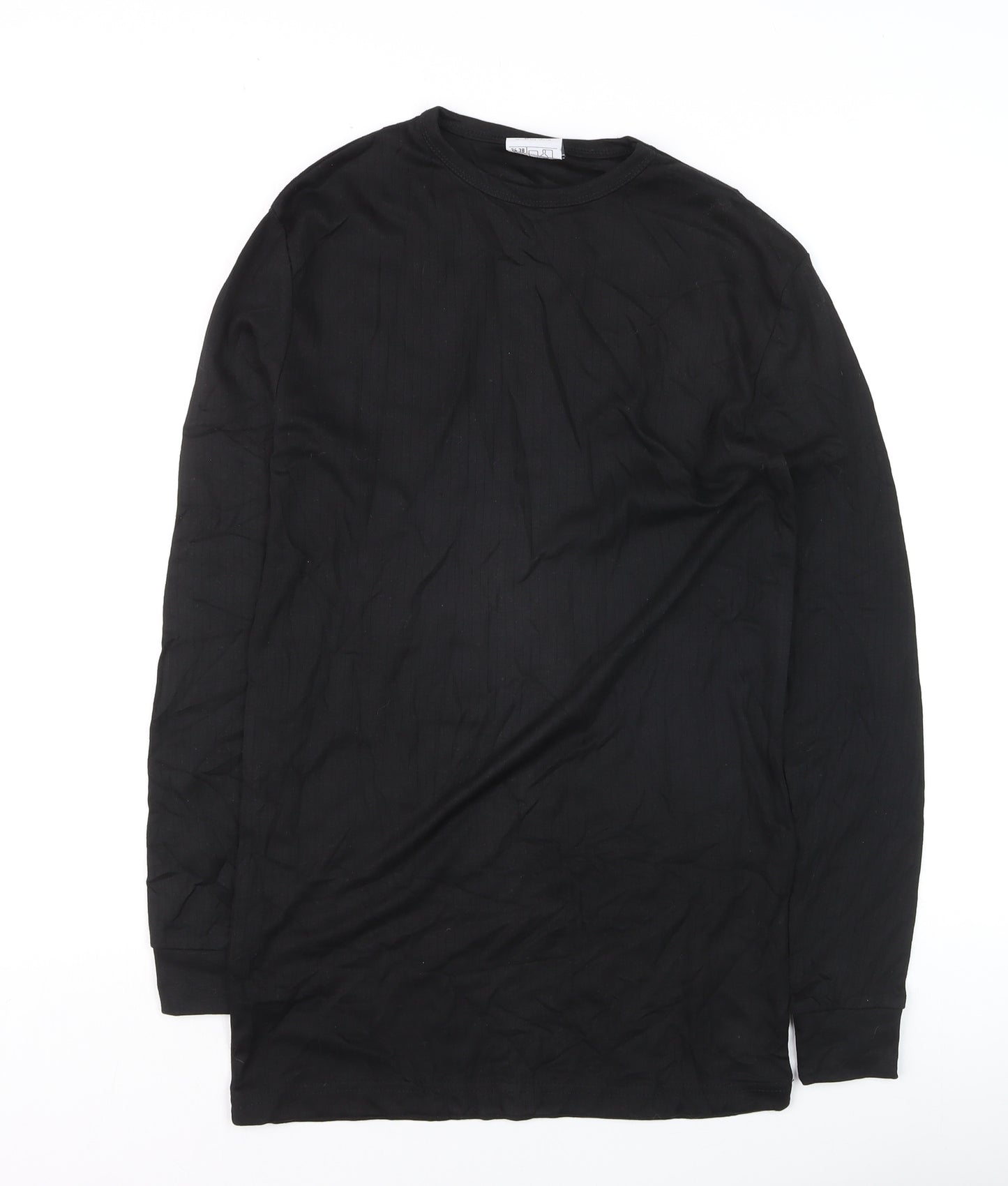 Portwest Women's Black Long Sleeve Basic Crew Neck T-Shirt Size S