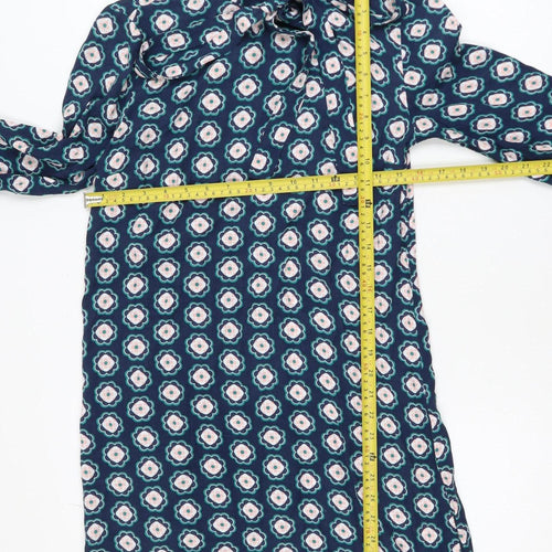 Marks and Spencer Women’s Blue Floral Shift Dress Size 8 Long Sleeve