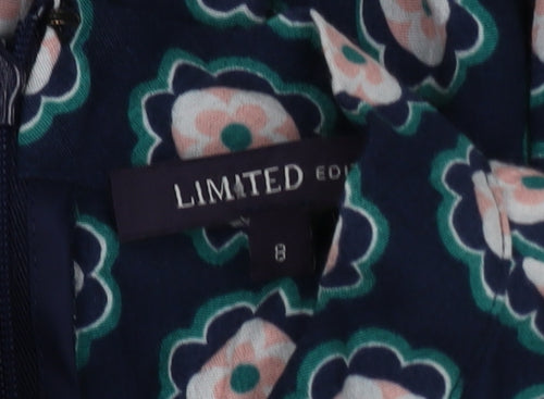 Marks and Spencer Women’s Blue Floral Shift Dress Size 8 Long Sleeve