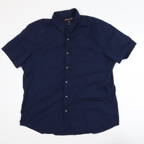 Michael Kors Men's Blue 2XL Slim Fit Cotton Stretch Polo Shirt