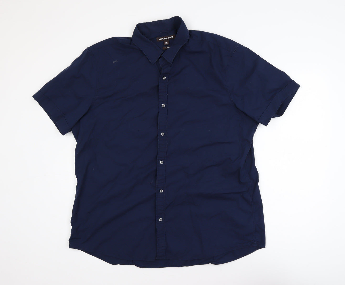 Michael Kors Men's Blue 2XL Slim Fit Cotton Stretch Polo Shirt