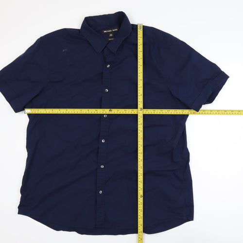 Michael Kors Men's Blue 2XL Slim Fit Cotton Stretch Polo Shirt