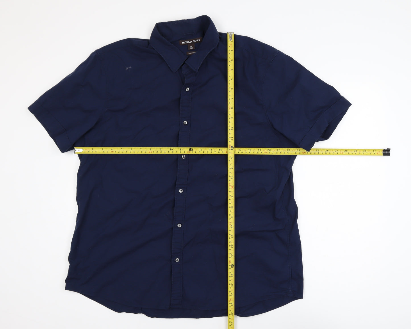 Michael Kors Men's Blue 2XL Slim Fit Cotton Stretch Polo Shirt