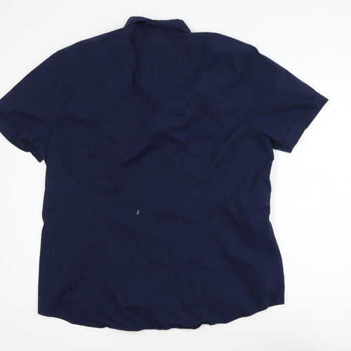 Michael Kors Men's Blue 2XL Slim Fit Cotton Stretch Polo Shirt