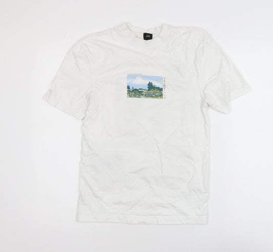 River Island Men’s White Art Graphic Cotton T-Shirt XS