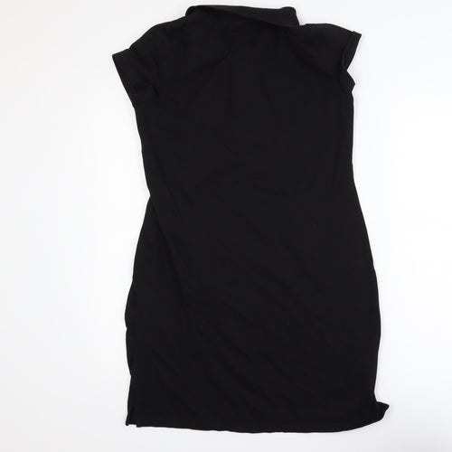 DKNY Women’s Black Short Sleeve Collared T-Shirt Dress Size S