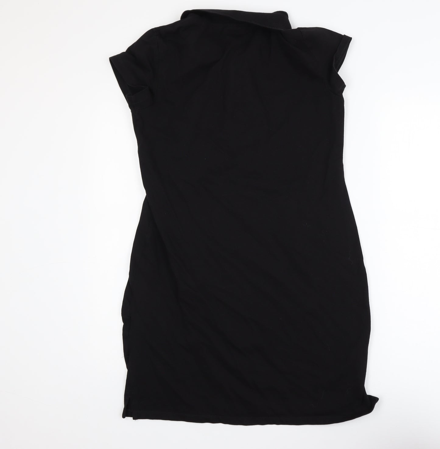 DKNY Women’s Black Short Sleeve Collared T-Shirt Dress Size S