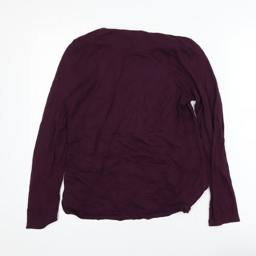 White Stuff Women’s Purple Long Sleeve Button Tunic Blouse Size 12