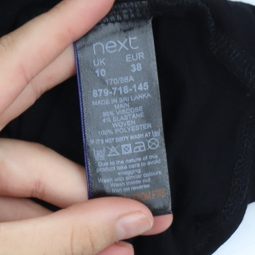 Next Women's Black Flutter Sleeve Tunic Blouse Size 10