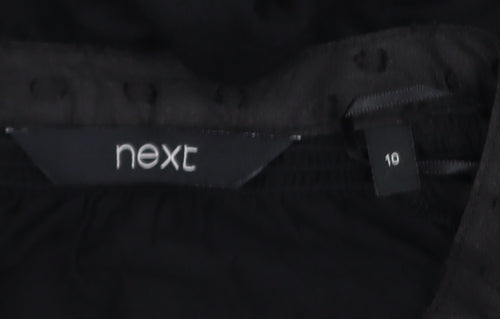 Next Women's Black Flutter Sleeve Tunic Blouse Size 10