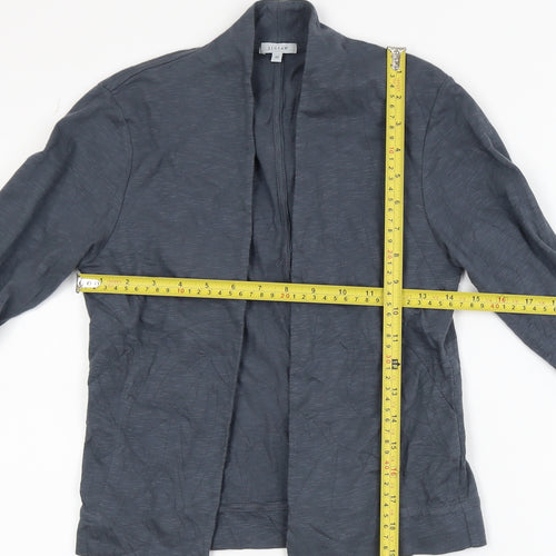 Jigsaw Women's Grey Cotton Blazer XS Lightweight Jersey Jacket