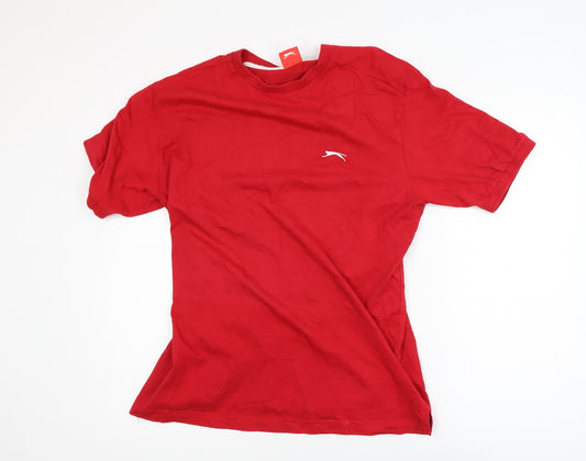 Slazenger Men's Red Crew Neck Cotton Short Sleeve T-Shirt Size L