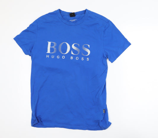 Hugo Boss Men's Blue Regular Fit Logo T-Shirt M Short Sleeve