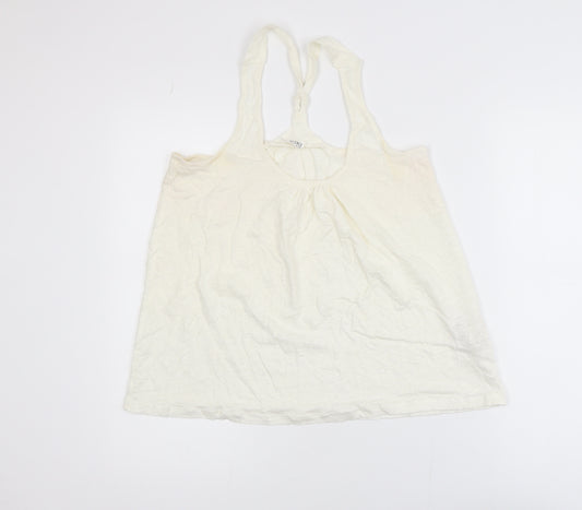 Fat Face Women’s Ivory Linen Camisole Tank Top Size 8