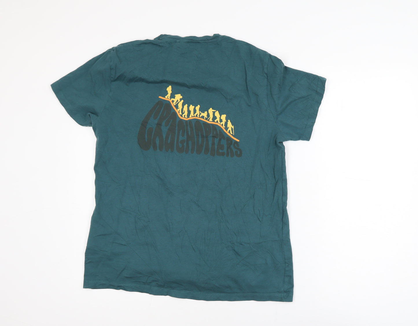 Craghoppers Men's Green Graphic Print Cotton T-Shirt Size M