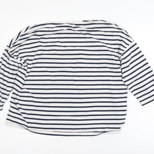 Marks and Spencer Womens Multicoloured Striped 3/4 Sleeve Crew Neck T-Shirt Size 14