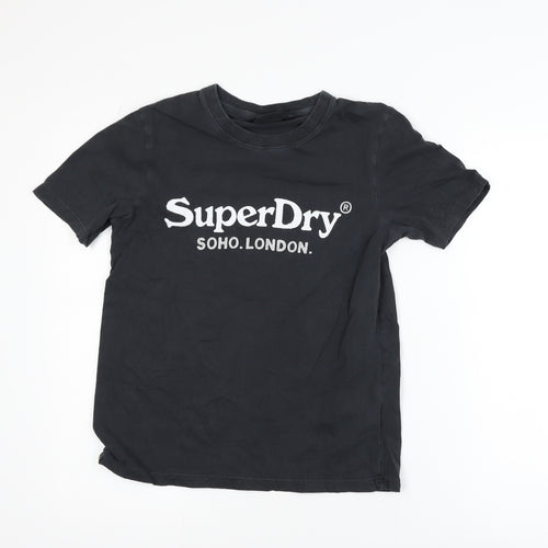 Superdry Womens Black Cotton Short Sleeve Crew Neck T-Shirt S