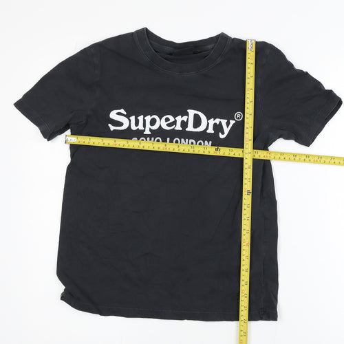 Superdry Womens Black Cotton Short Sleeve Crew Neck T-Shirt S