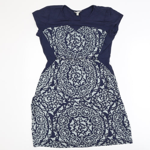 FatFace Women's Blue Floral Fit & Flare Dress Size 10