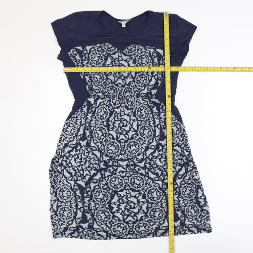 FatFace Women's Blue Floral Fit & Flare Dress Size 10
