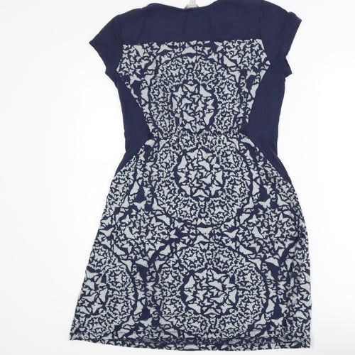 FatFace Women's Blue Floral Fit & Flare Dress Size 10