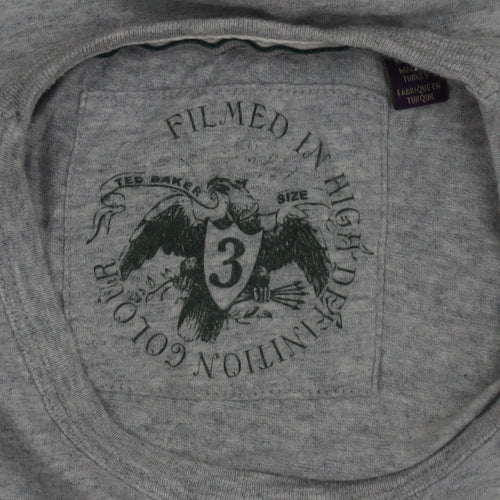 Ted Baker Men's Grey Graphic Motorcycle Print Cotton T-Shirt Size M