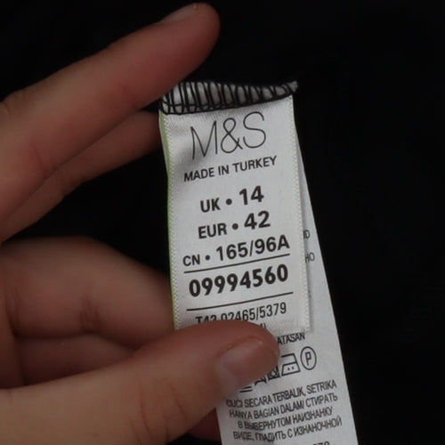 Marks and Spencer Women’s Black Cropped Shawl Blazer Size 14