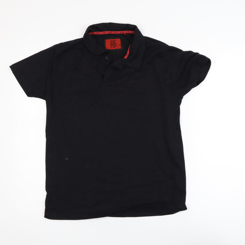 DFND Men’s Black Polo Shirt Medium Cotton Blend Logo