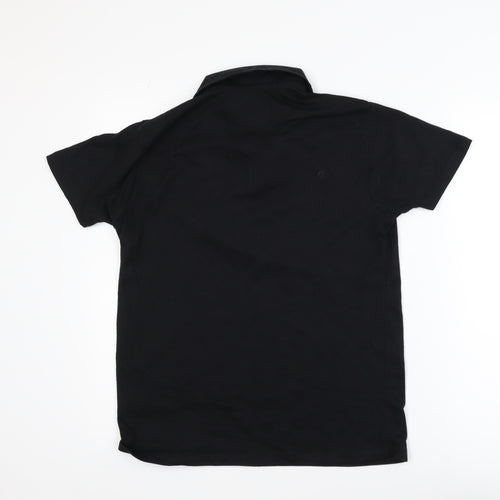 DFND Men’s Black Polo Shirt Medium Cotton Blend Logo