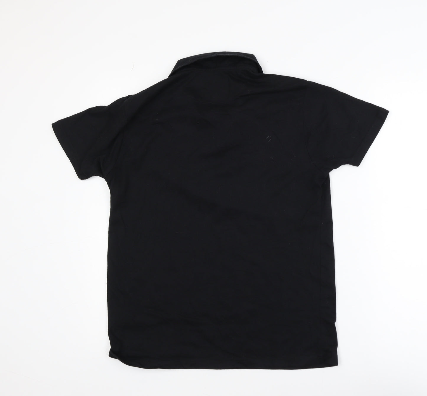 DFND Men’s Black Polo Shirt Medium Cotton Blend Logo