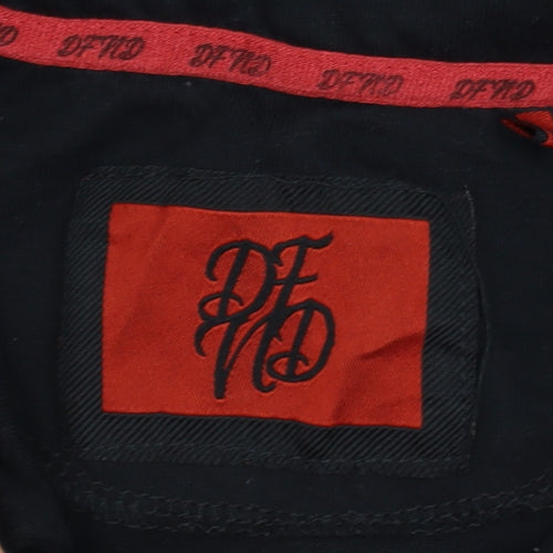 DFND Men’s Black Polo Shirt Medium Cotton Blend Logo
