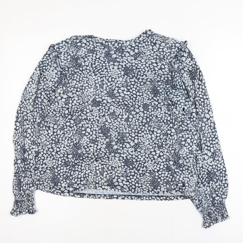 Joules Womens Blue Floral Long Sleeve Tunic Blouse Size 10