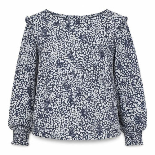 Joules Womens Blue Floral Long Sleeve Tunic Blouse Size 10