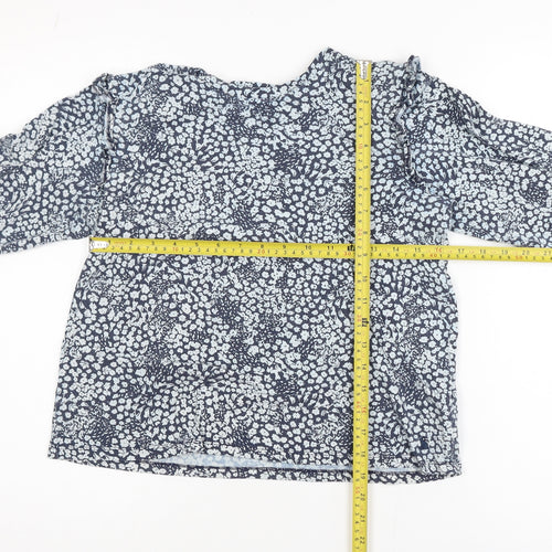 Joules Womens Blue Floral Long Sleeve Tunic Blouse Size 10