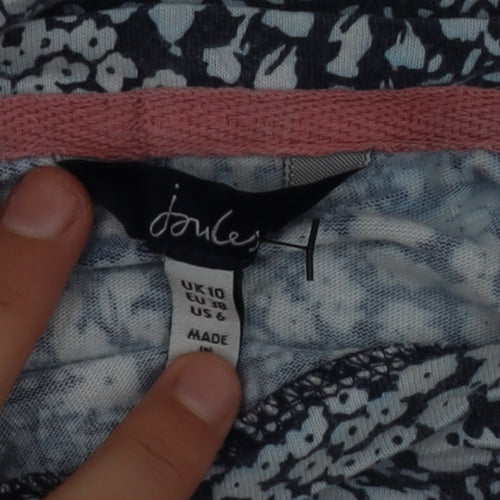 Joules Womens Blue Floral Long Sleeve Tunic Blouse Size 10