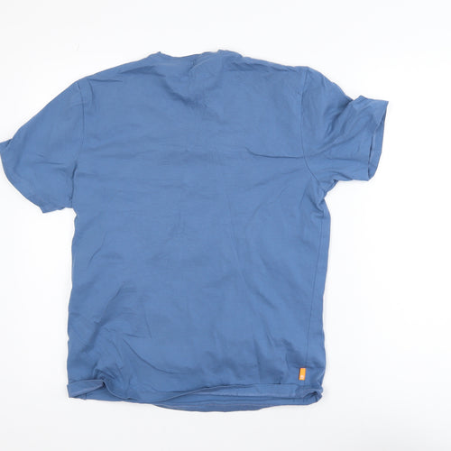 Timberland Men's Blue Regular Fit Organic Cotton Logo T-Shirt Size S