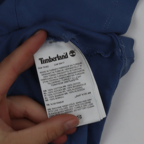 Timberland Men's Blue Regular Fit Organic Cotton Logo T-Shirt Size S