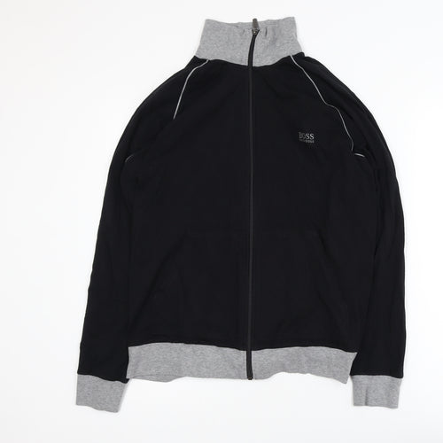 Hugo Boss Mens Black Track Jacket Medium Full Zip Athletic Style
