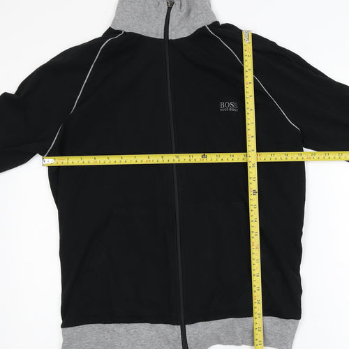 Hugo Boss Mens Black Track Jacket Medium Full Zip Athletic Style