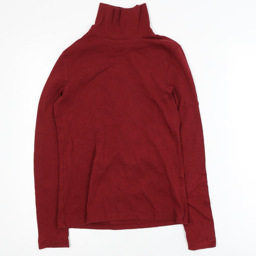 Uniqlo Womens Red Roll Neck Long Sleeve Jersey Top XS