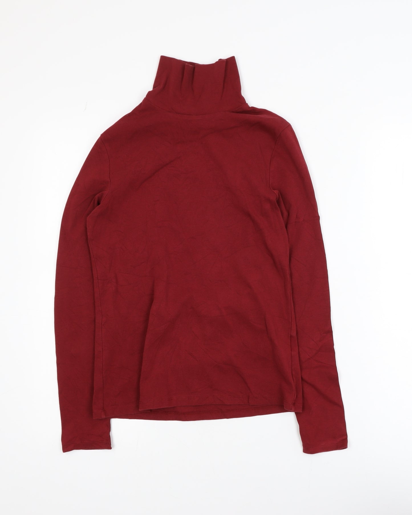 Uniqlo Womens Red Roll Neck Long Sleeve Jersey Top XS