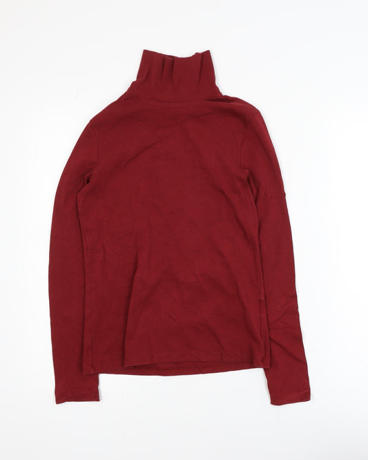 Uniqlo Womens Red Roll Neck Long Sleeve Jersey Top XS