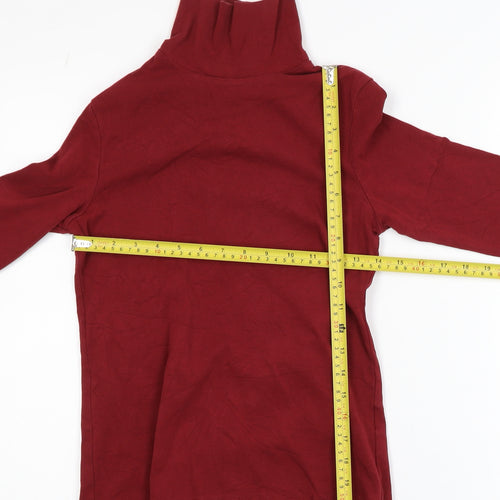 Uniqlo Womens Red Roll Neck Long Sleeve Jersey Top XS