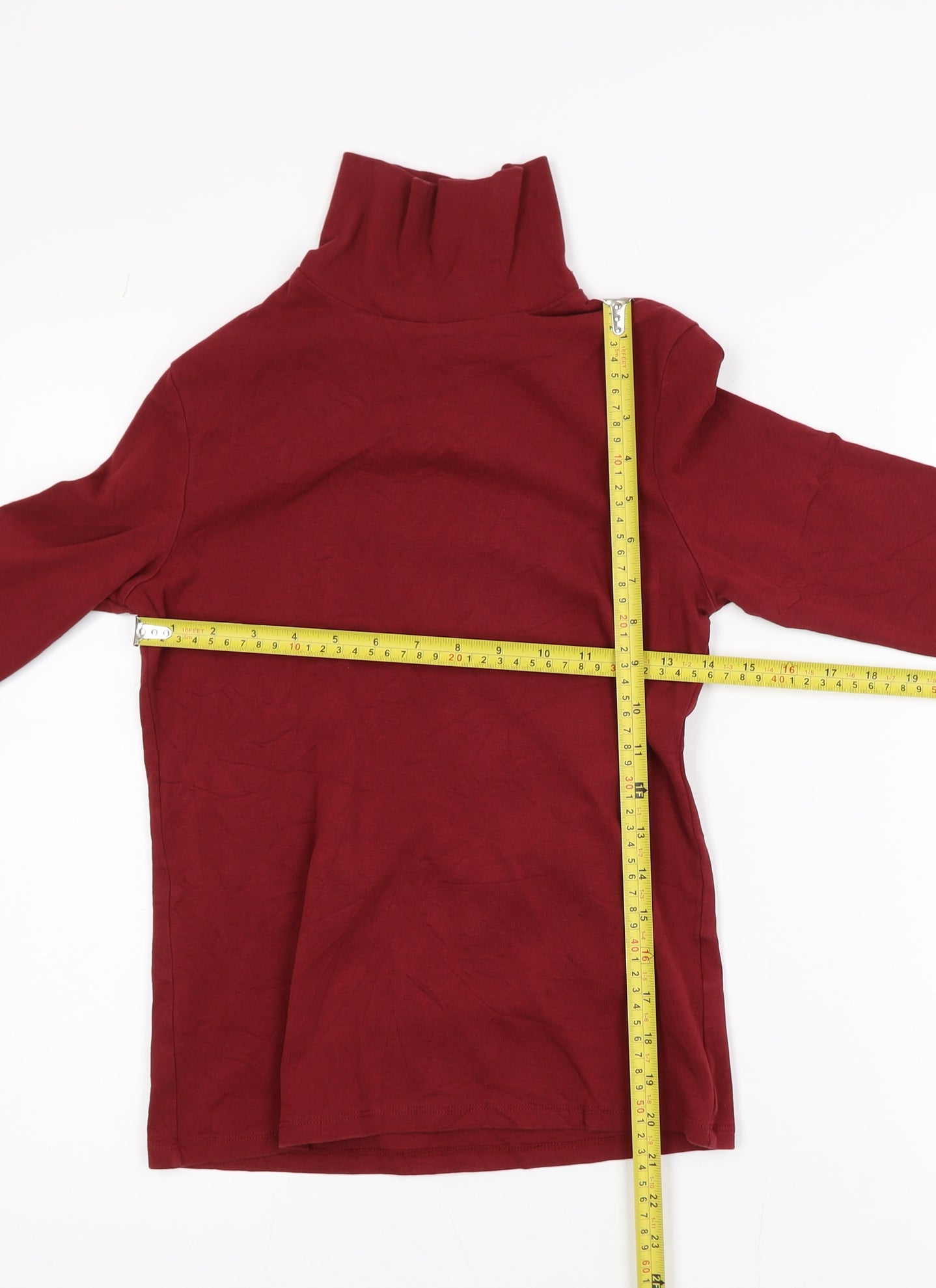 Uniqlo Womens Red Roll Neck Long Sleeve Jersey Top XS