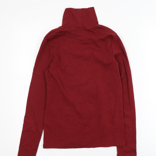Uniqlo Womens Red Roll Neck Long Sleeve Jersey Top XS