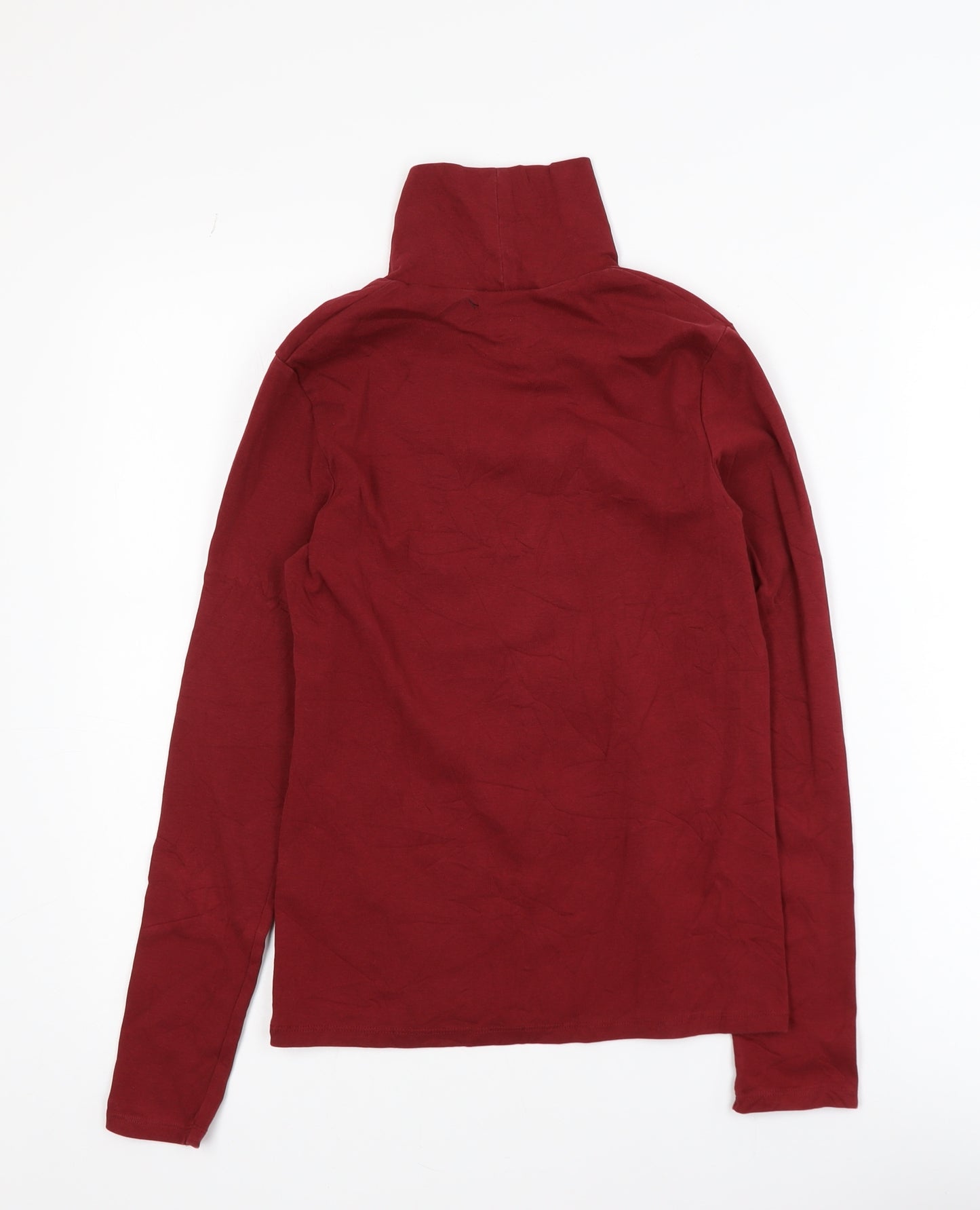Uniqlo Womens Red Roll Neck Long Sleeve Jersey Top XS