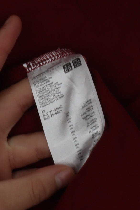 Uniqlo Womens Red Roll Neck Long Sleeve Jersey Top XS