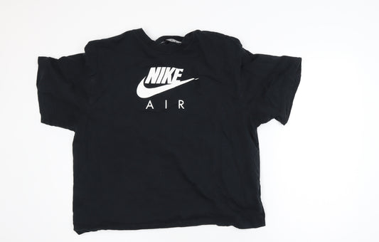 Nike Air Black Cotton Men's Medium Crew Neck Graphic T-Shirt