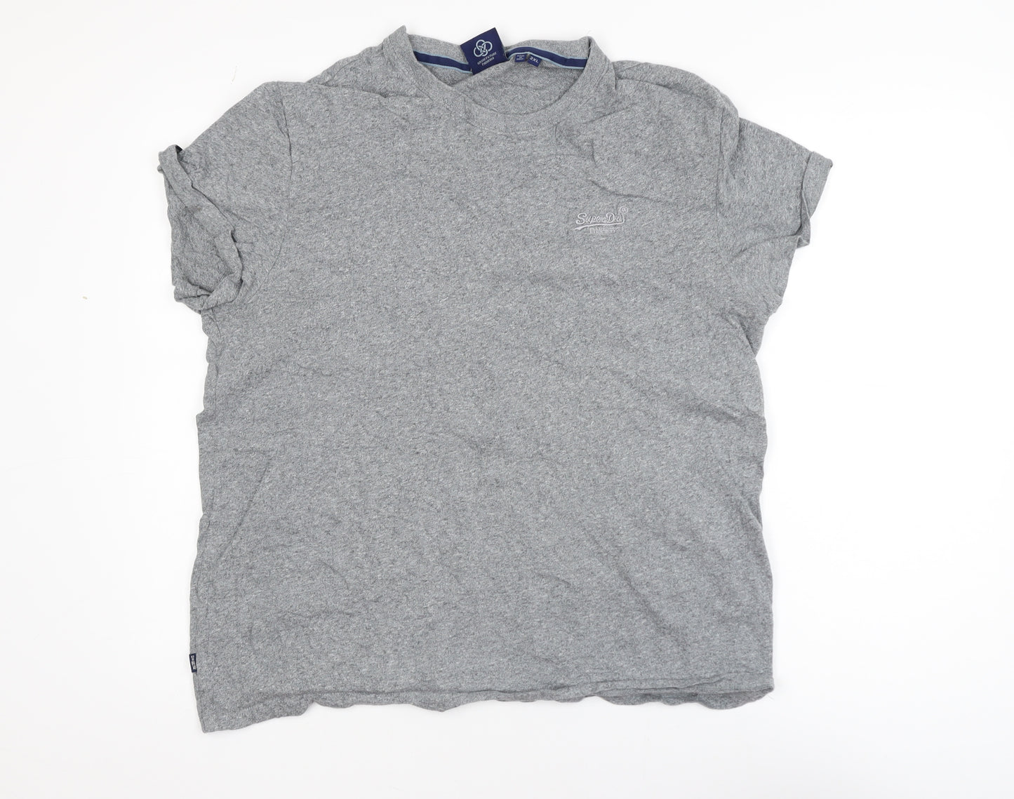 Superdry Men's Grey 2XL Organic Cotton Crew Neck T-Shirt