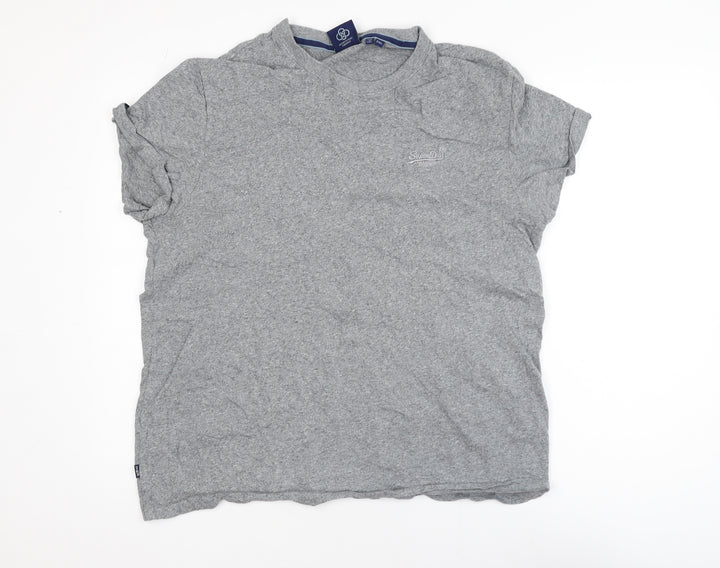 Superdry Men's Grey 2XL Organic Cotton Crew Neck T-Shirt